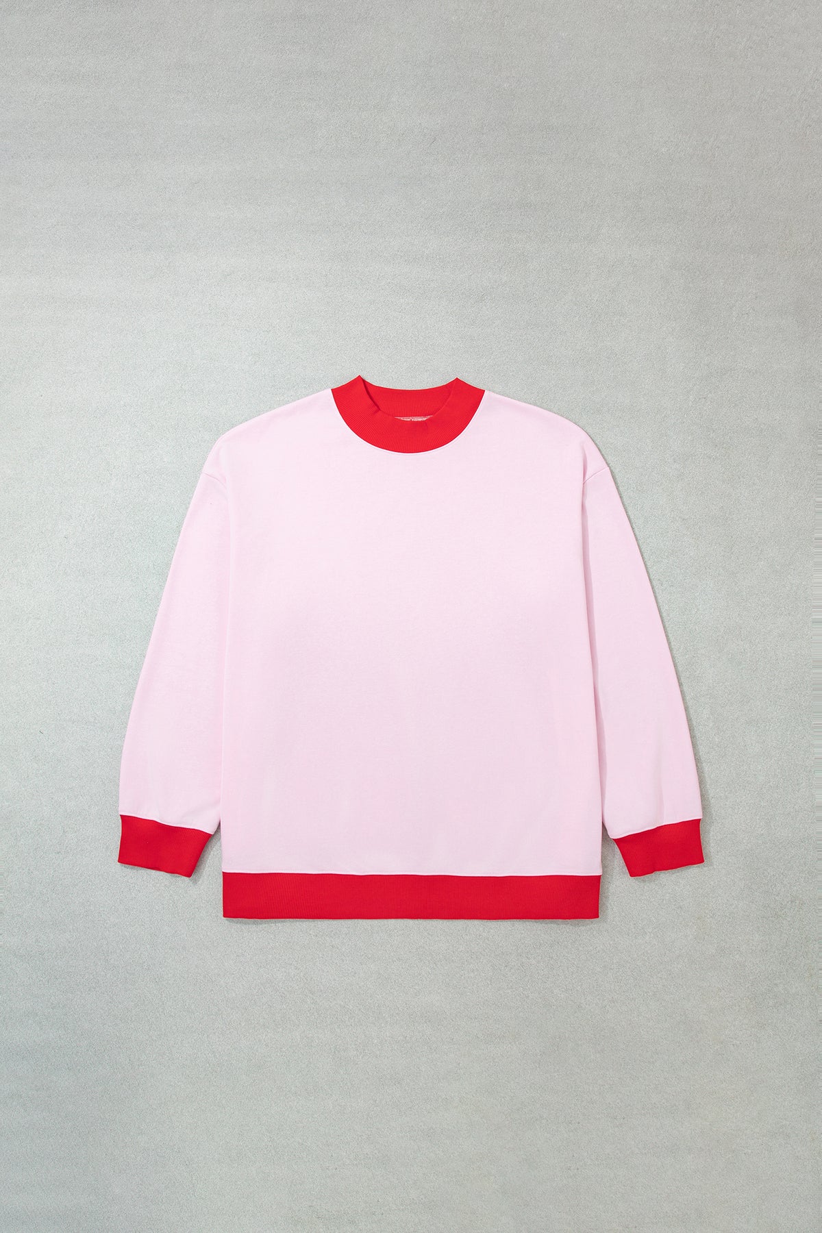 Grapefruit Orange Color Block Contrast Trim Plus Size Sweatshirt PREORDER ETA 3 WEEKS