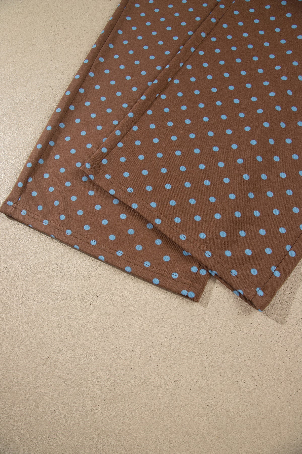 Brown Polka Dot Round Neck Long Sleeve Plus Size Set PREORDER ETA 3 WEEKS