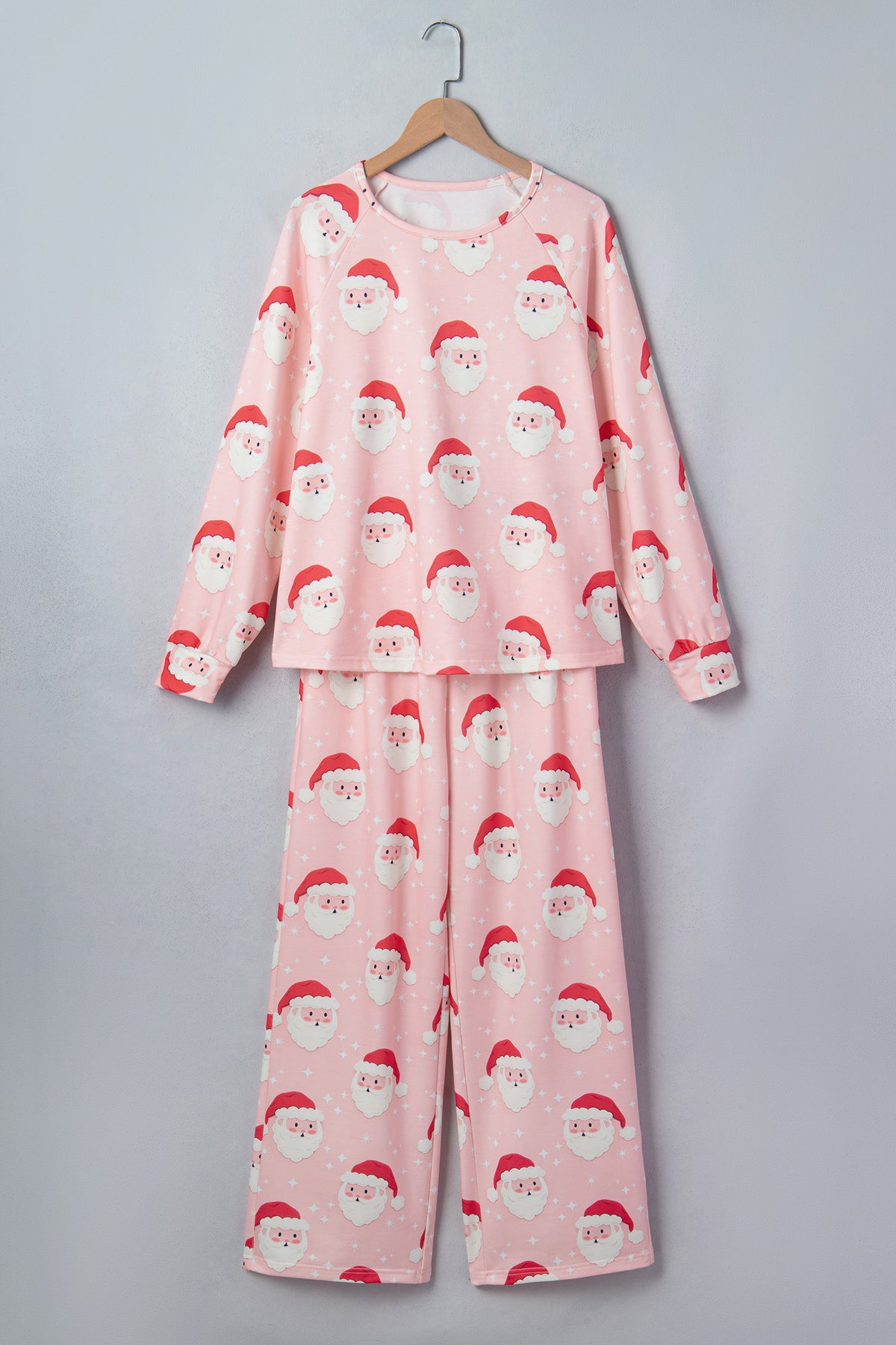 Pink Abstract Santa Pattern Long Sleeve Two Piece Shift Lounge Set PREORDER ETA 3 WEEKS