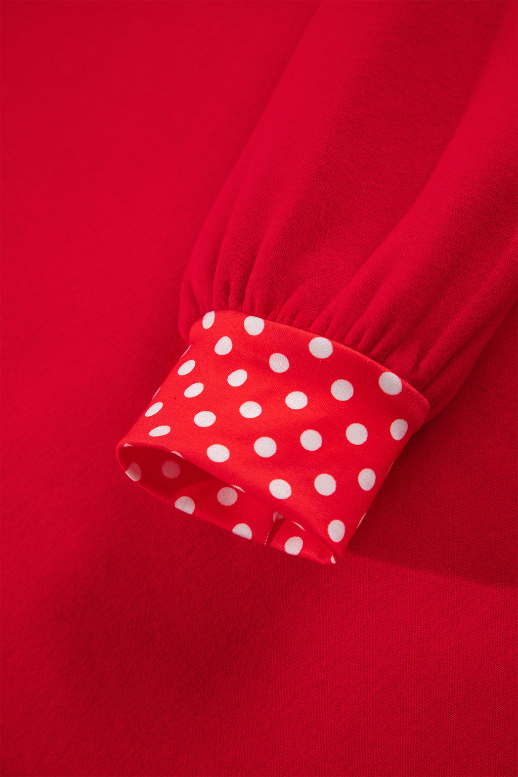 Tomato Red Polka Dot Letter Print Contrast Trim Mock Neck Sweatshirt PREORDER ETA 3 WEEKS
