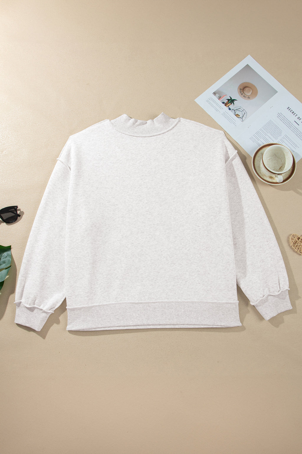 Gray WWJD Mix Pattern Letter Graphic Exposed Seam Loose Plus Size Sweatshirt PREORDER ETA 3 WEEKS