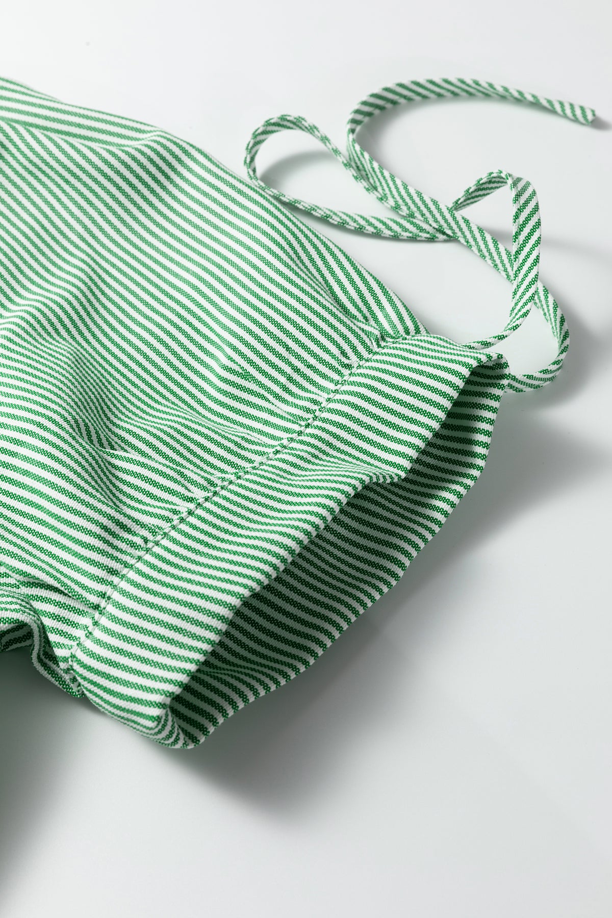 Mint Green Striped Print Collared Split Neck Half Sleeve Blouse PREORDER ETA 3 WEEKS