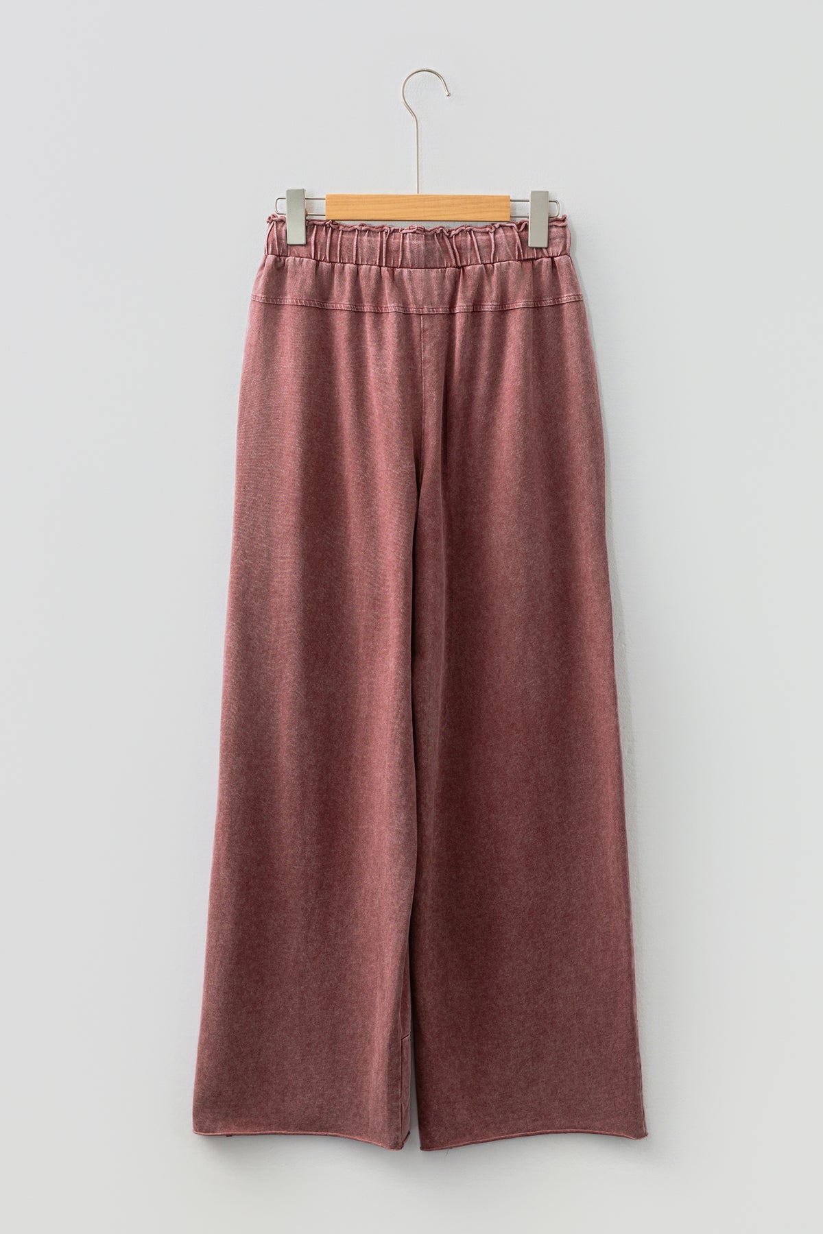 Wild Ginger  Mineral Wash Lace-up High Waist Raw Hem Patched Pocket Pants