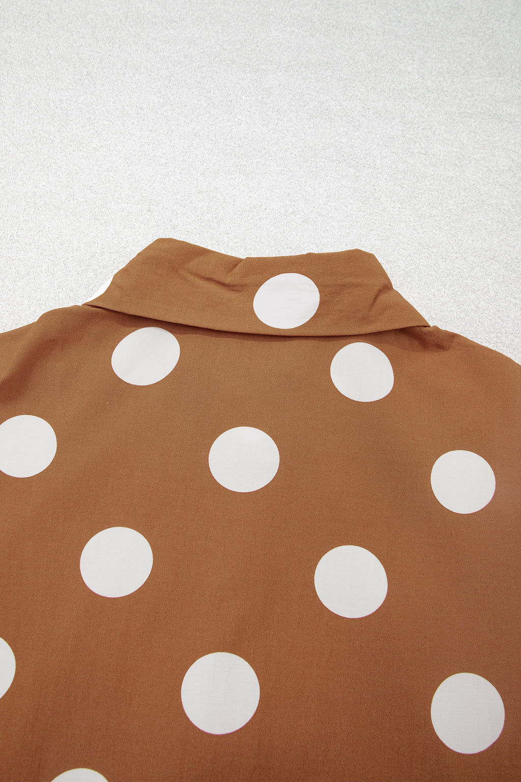 Brown Polka Dot Button Front Long Sleeve Shift Dress PREORDER 3 WEEK TAT