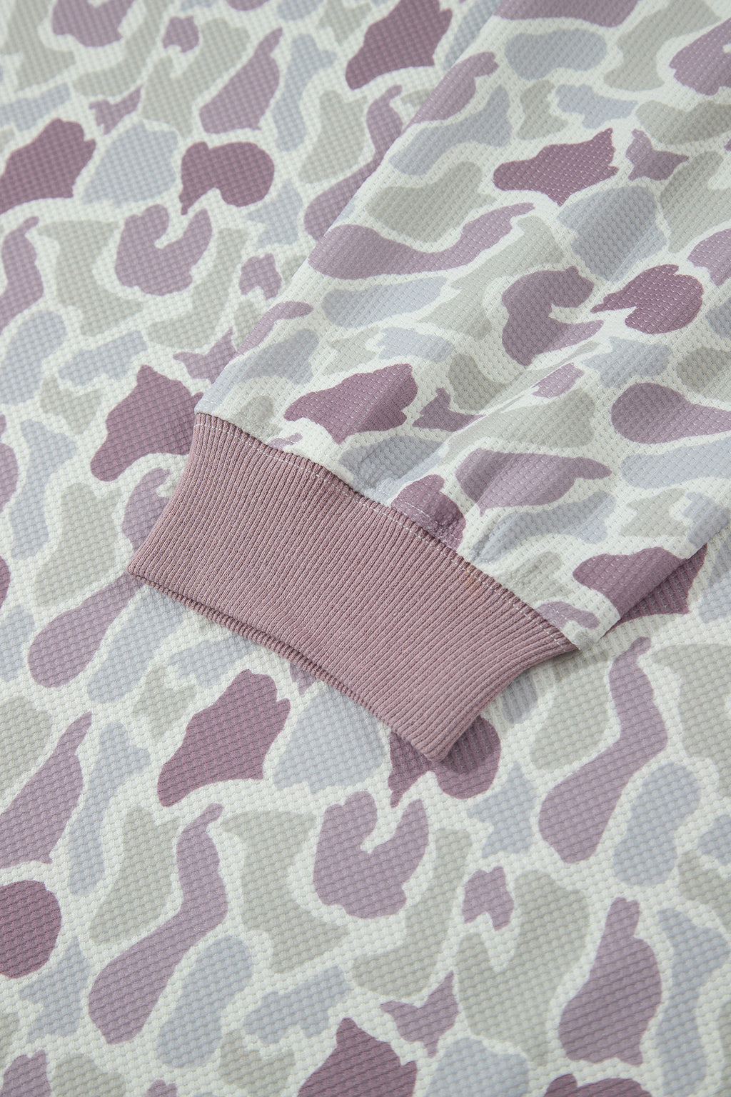 Green Camouflage Print Waffle Textured Pullover and Shorts Plus Size 2pcs Set PREORDER ETA 3 WEEKS