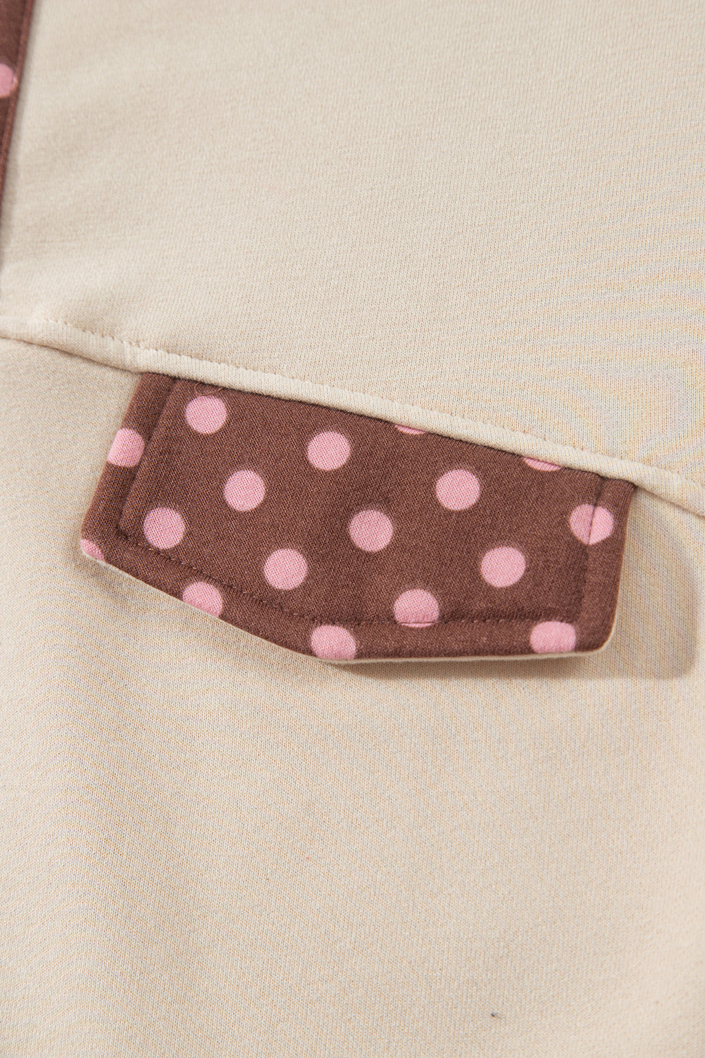 Brown Polka Dot Contrast Baggy Pullover and Elastic Waist Shorts 2pcs Set PREORDER ETA 3 WEEKS
