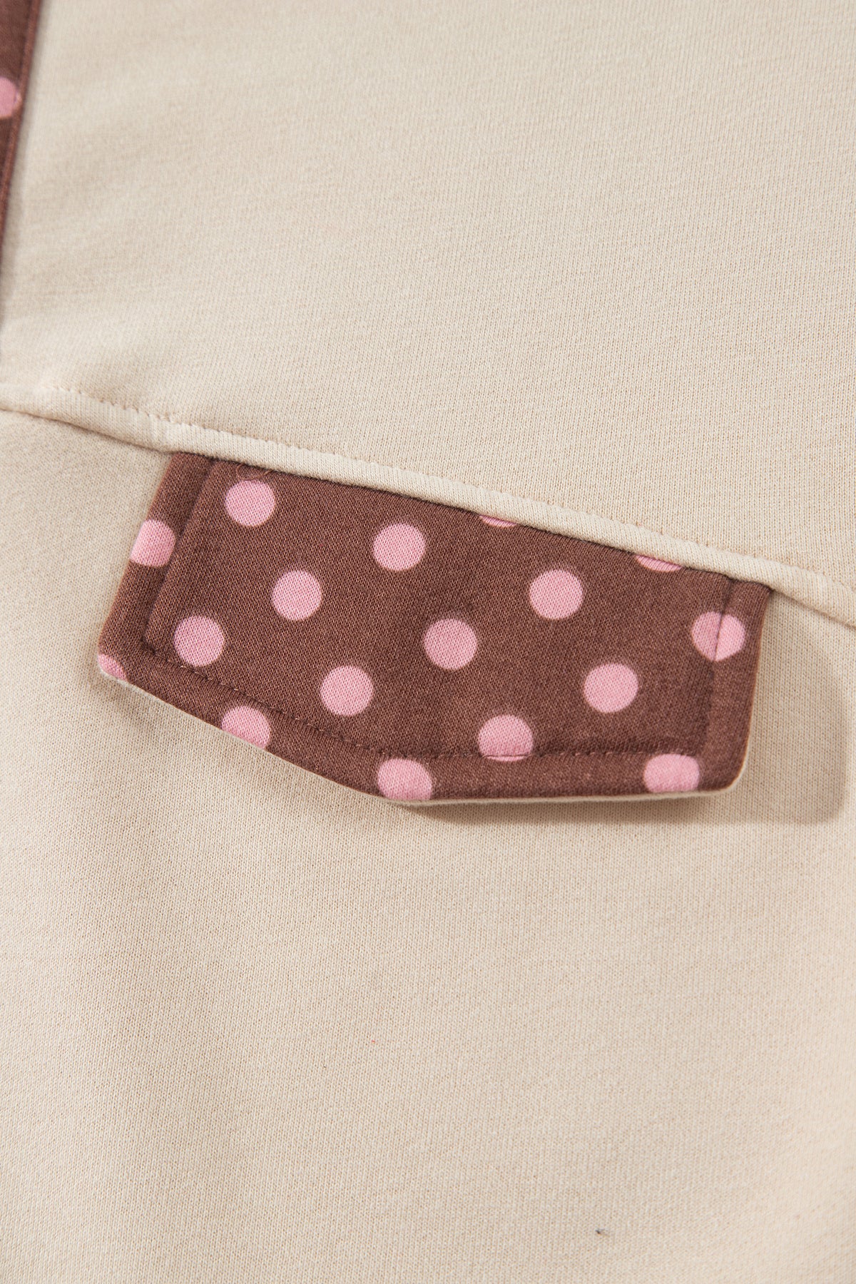Brown Polka Dot Contrast Baggy Pullover and Elastic Waist Shorts 2pcs Set PREORDER ETA 3 WEEKS