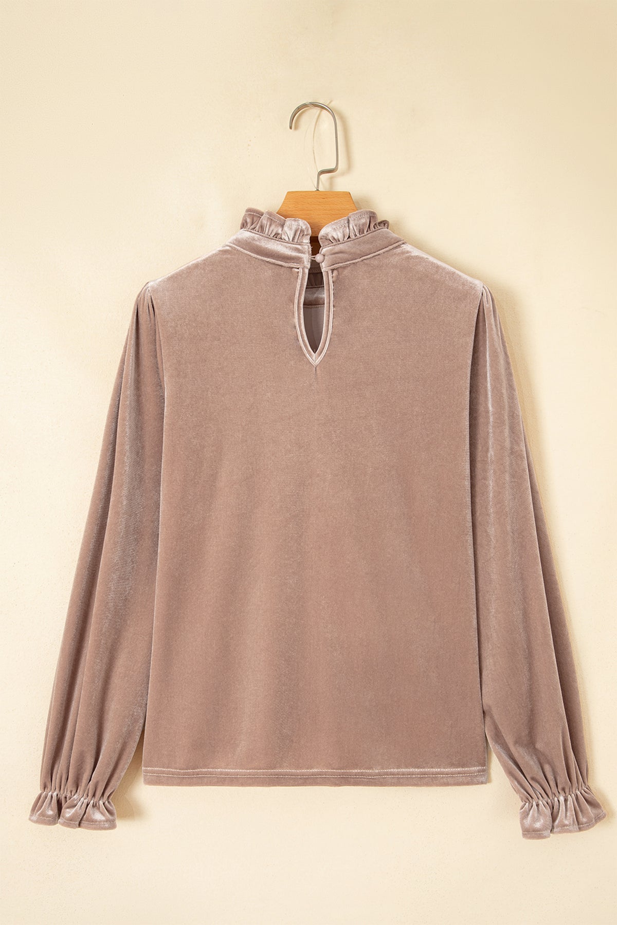 Smoke Gray Western Style Long Sleeve Stand Neck Velvet Top PREORDER ETA 3 WEEKS
