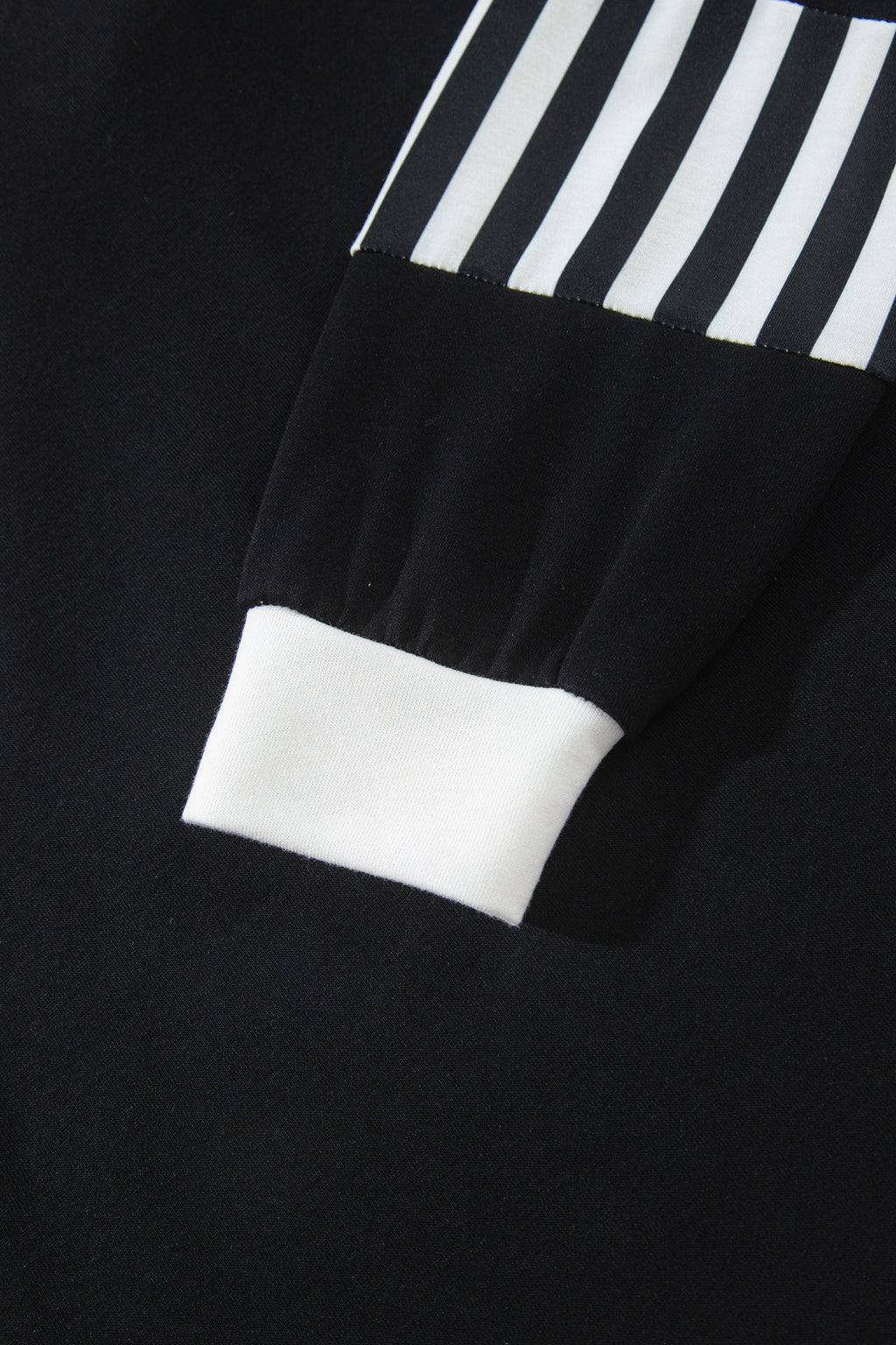 Black Striped Color Block Pullover Top Drawstring Shorts Set PREORDER ETA 3 WEEKS
