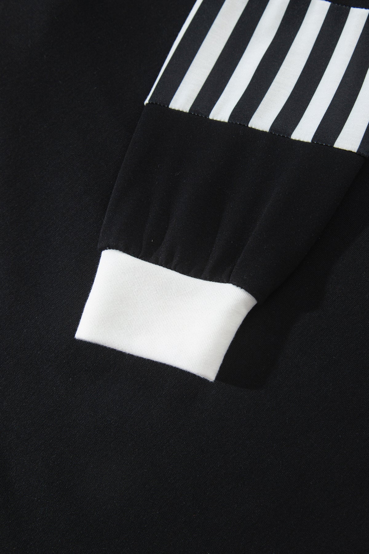 Black Striped Color Block Pullover Top Drawstring Shorts Set PREORDER ETA 3 WEEKS