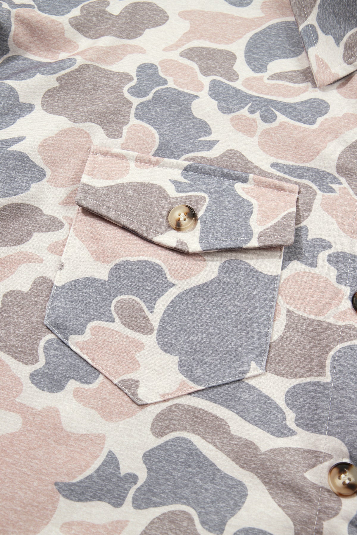 Multicolour Casual Camouflage Button Down Tunic Shacket PREORDER ETA 3 WEEKS