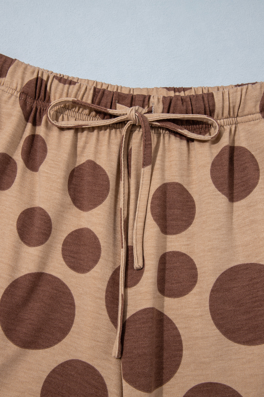 Khaki Polka Dot Long Sleeve Top Drawstring Relaxed Pants Set PREORDER ETA 3 WEEKS
