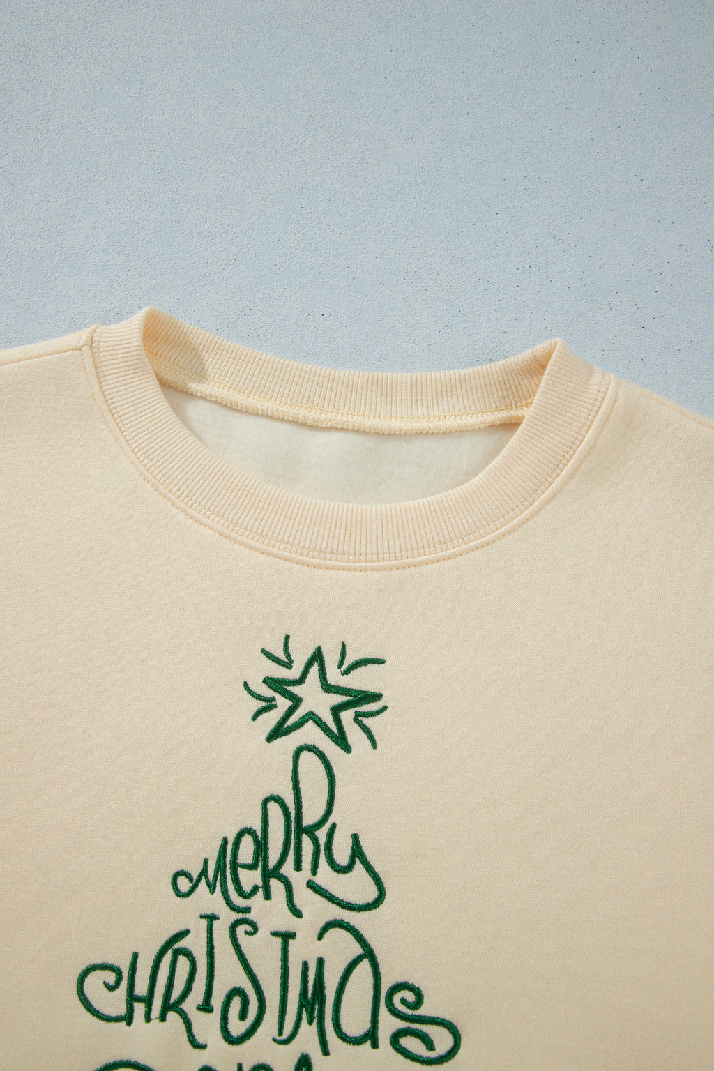 Apricot Merry Christmas and Happy New Year Embroidered Holiday Slogan Sweatshirt PREORDER ETA 3 WEEKS