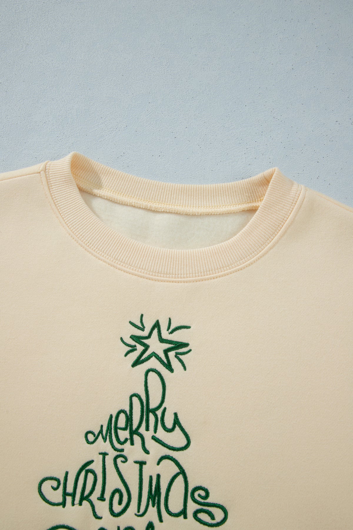 Apricot Merry Christmas and Happy New Year Embroidered Holiday Slogan Sweatshirt PREORDER ETA 3 WEEKS