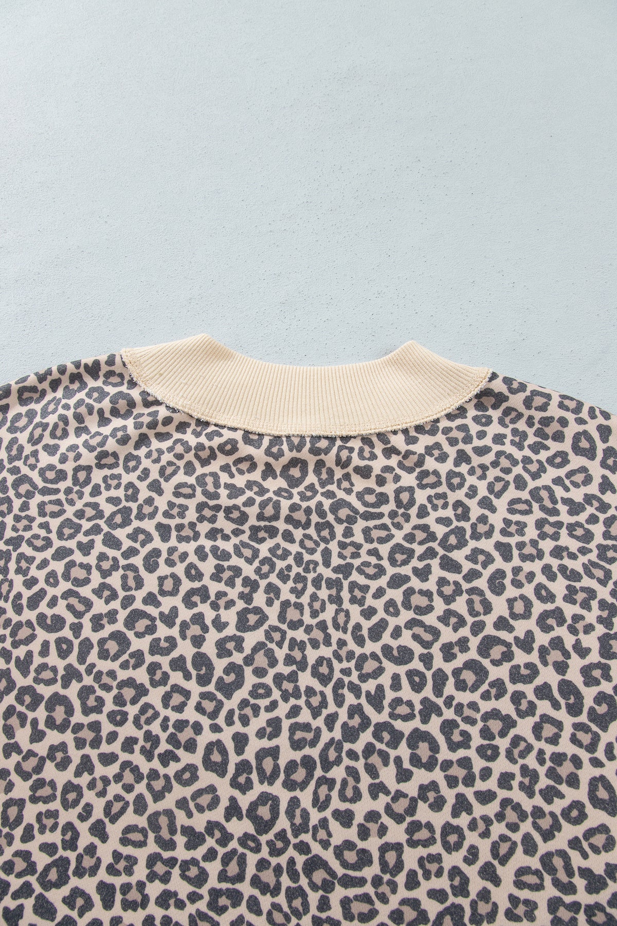 Multicolour Plus Size Leopard Print Ribbed Color Block Mock Neck Tunic Sweatshirt PREORDER ETA 3 WEEKS