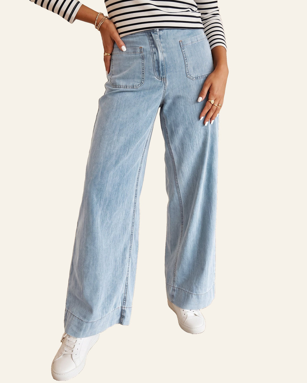 Beau Blue Solid Full-Length Regular Pocket Detail Wholesale Denim Jeans