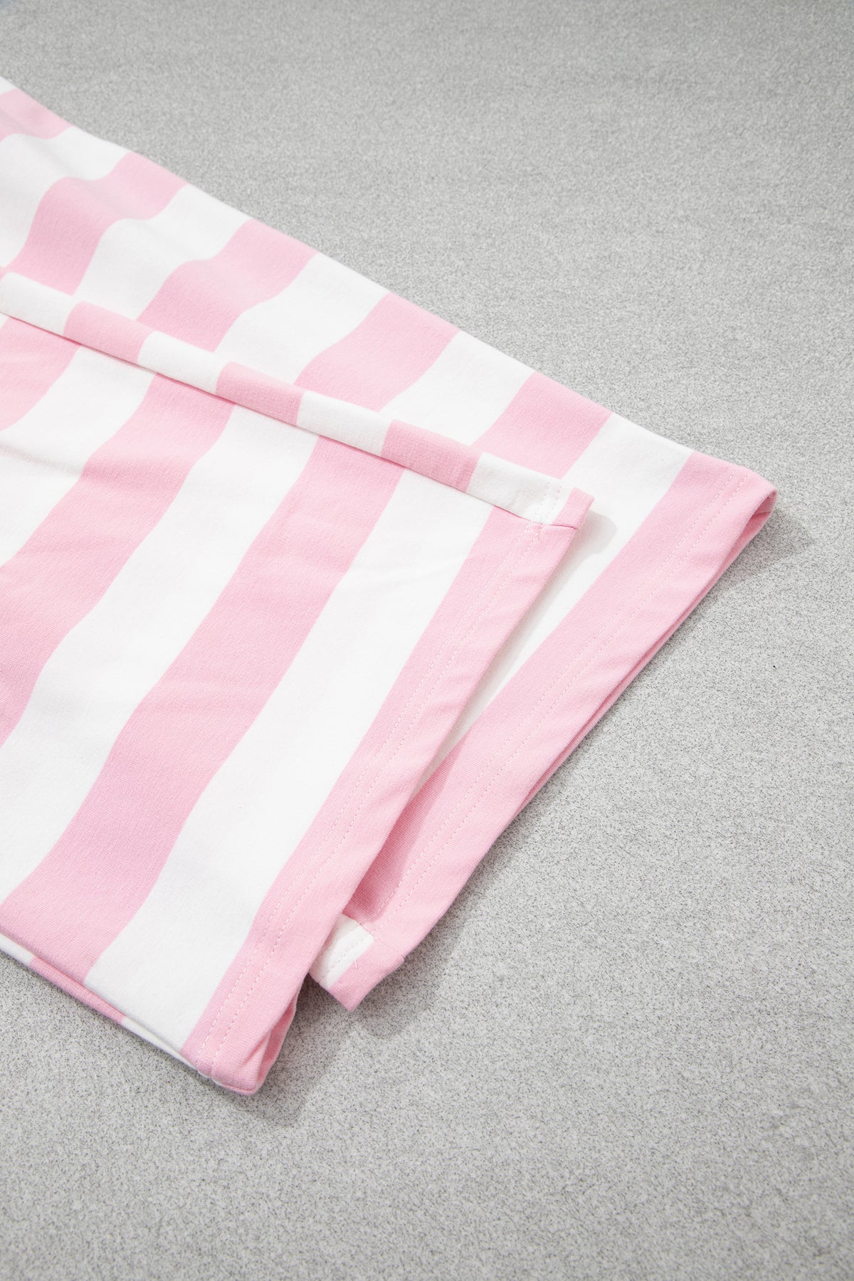 Pink Stripe Color Block Patchwork Zip Long Sleeve Top Elastic Waist Pants Set PREORDER ETA 3 WEEKS