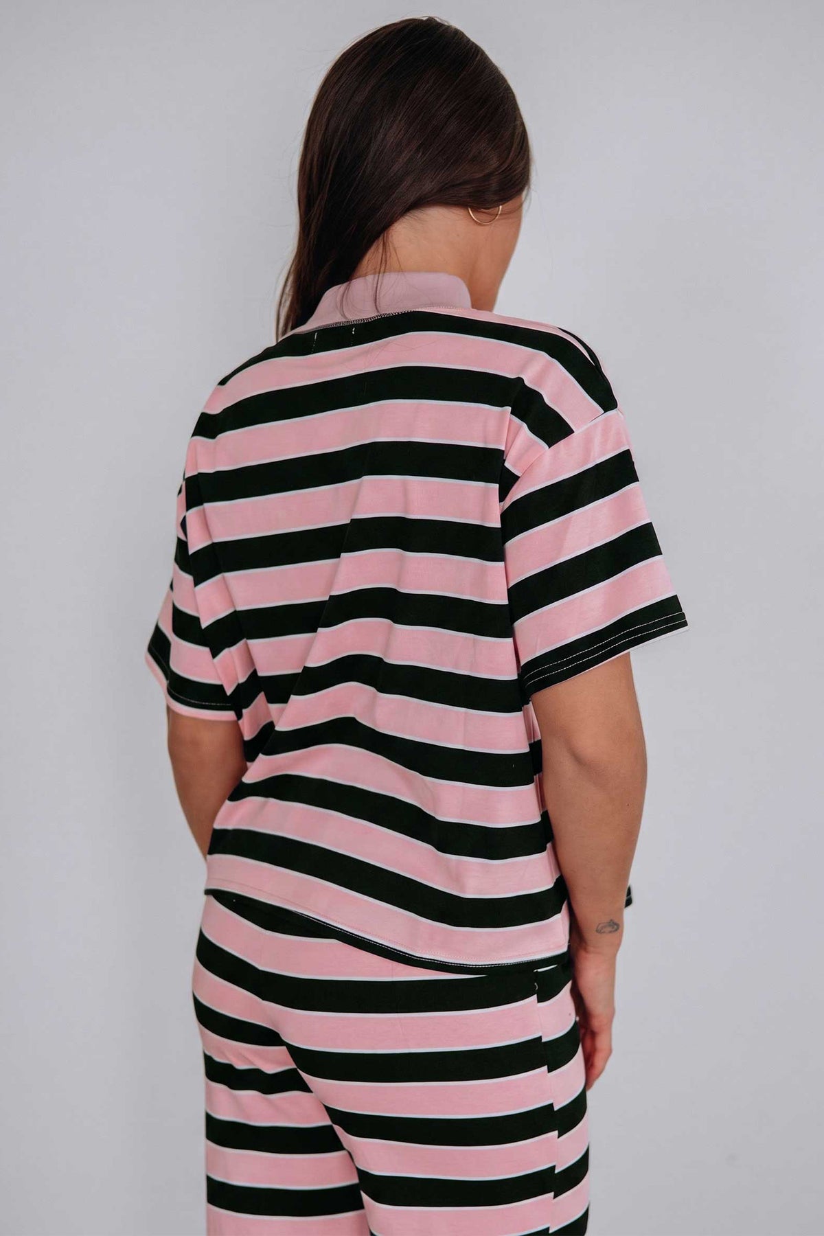 Pink Stripe Loose Tee and Pants Two Piece Set PREORDER ETA 3 WEEKS