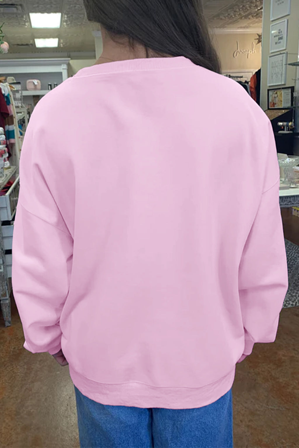 Pink JESUS SAVES Gingham Star Patchwork Detail Plus Size Sweatshirt PREORDER ETA 3 WEEKS