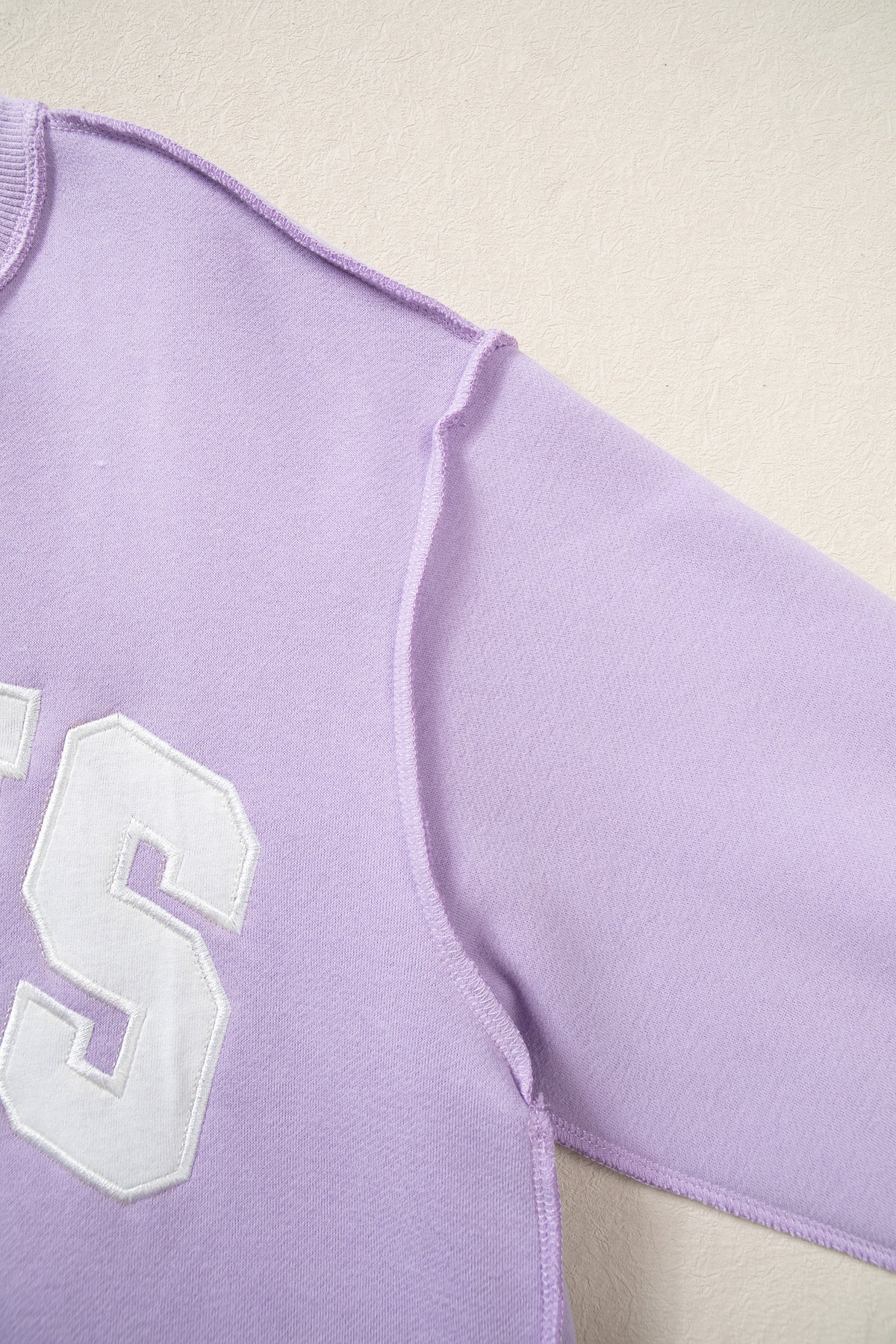 Orchid Bouquet JESUS Letter Patch Graphic Exposed Seam Mock Neck Baggy Sweatshirt PREORDER ETA 3 WEEKS