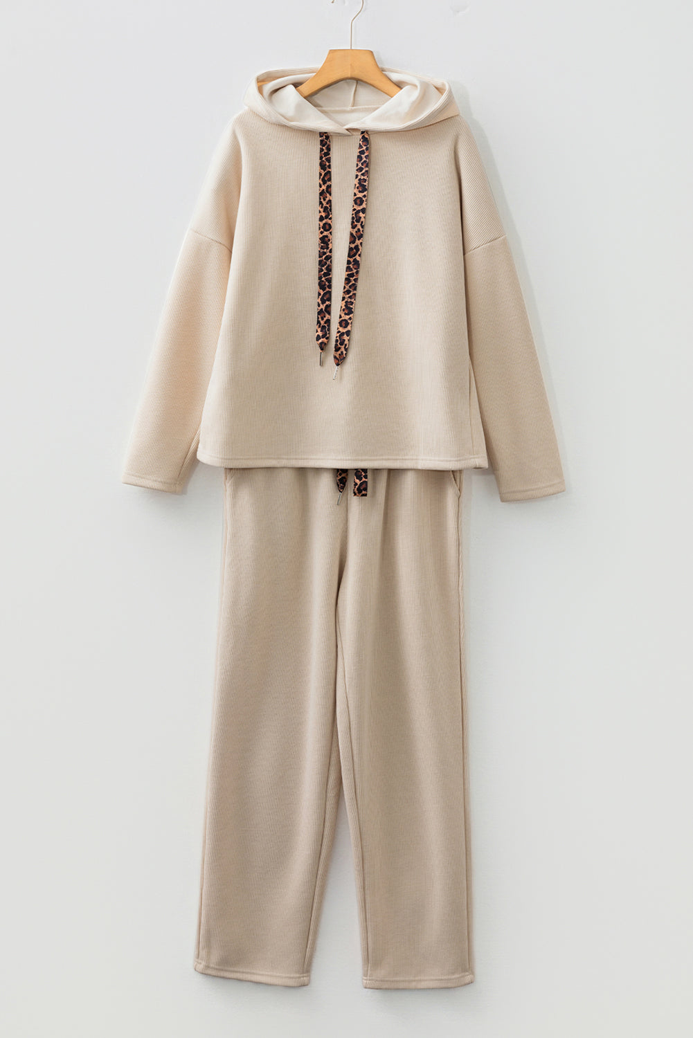 Leopard Drawstring Pullover Hoodie and High Waist Pants PREORDER ETA 3 WEEKS