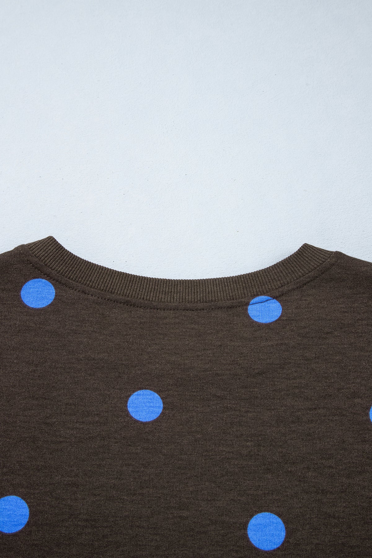 Brown Polka Dot Print Varsity Striped Detail Long Sleeve Top Short Set PREORDER ETA 3 WEEKS