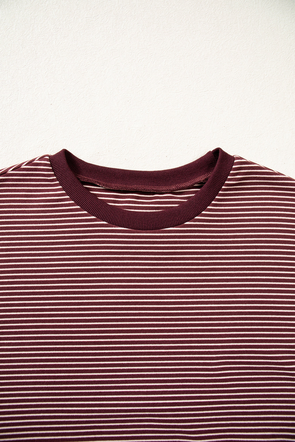 Stripe Contrast Trim Round Neck Oversize Long Sleeve Top 2pcs Pant Set PREORDER ETA 3 WEEKS