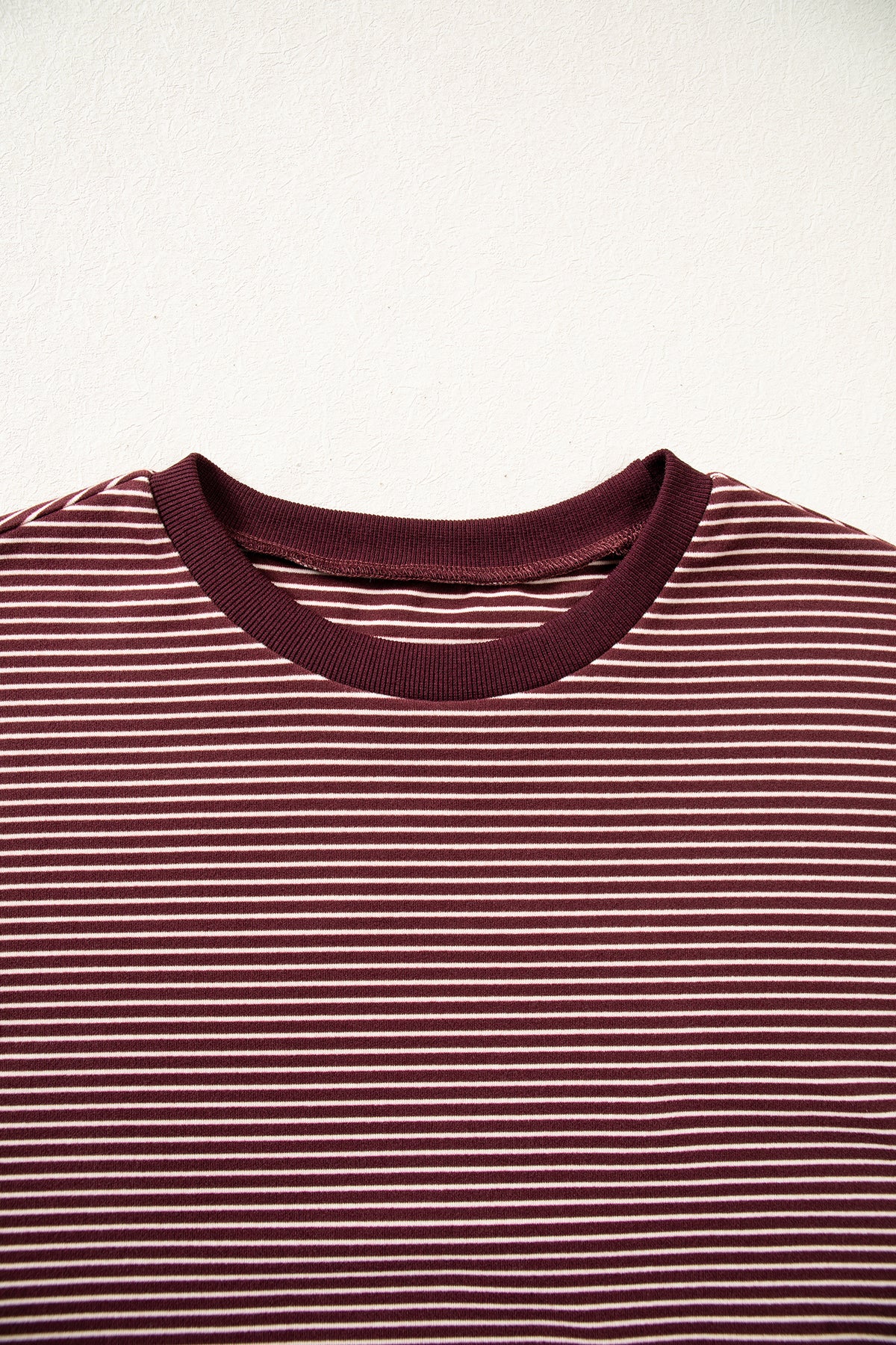 Stripe Contrast Trim Round Neck Oversize Long Sleeve Top 2pcs Pant Set PREORDER ETA 3 WEEKS