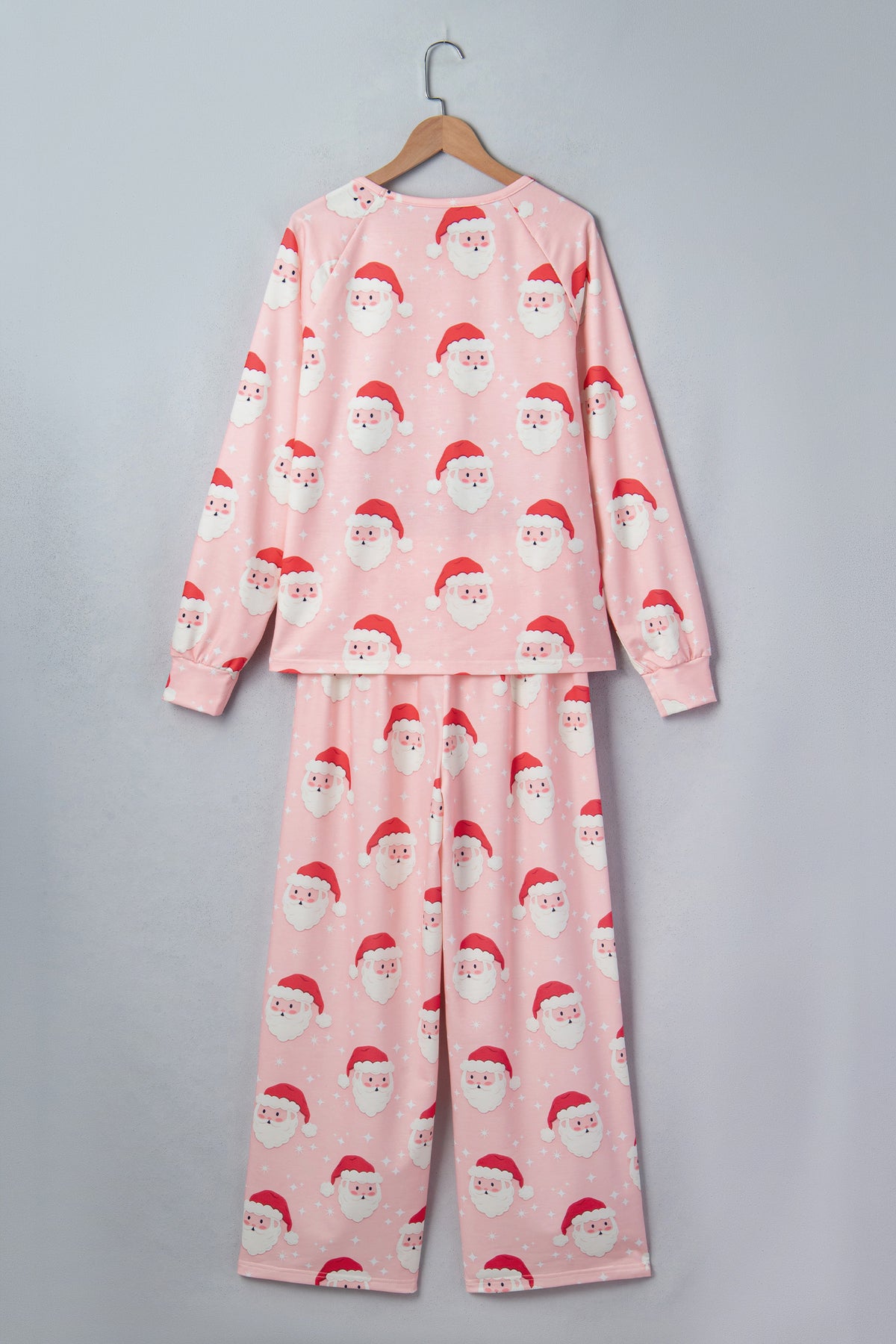 Pink Abstract Santa Pattern Long Sleeve Two Piece Shift Lounge Set PREORDER ETA 3 WEEKS