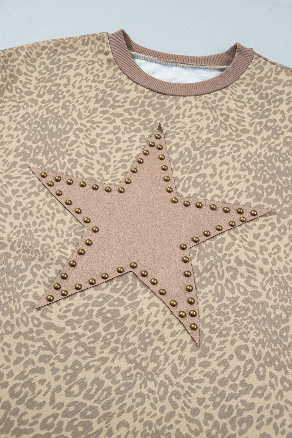 Khaki Leopard Star Print Long Sleeve Loose Casual Two Piece Pants Set PREORDER ETA 3 WEEKS