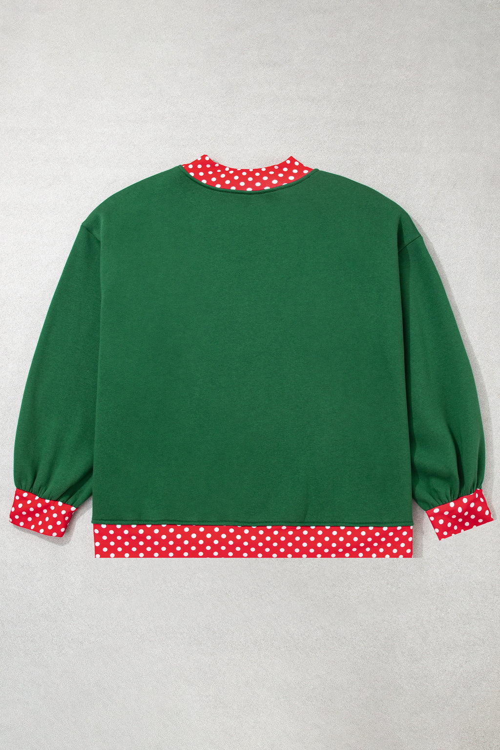 Brown Polka Dot Patchwork Round Neck Plus Size Sweatshirt PREORDER ETA 3 WEEKS