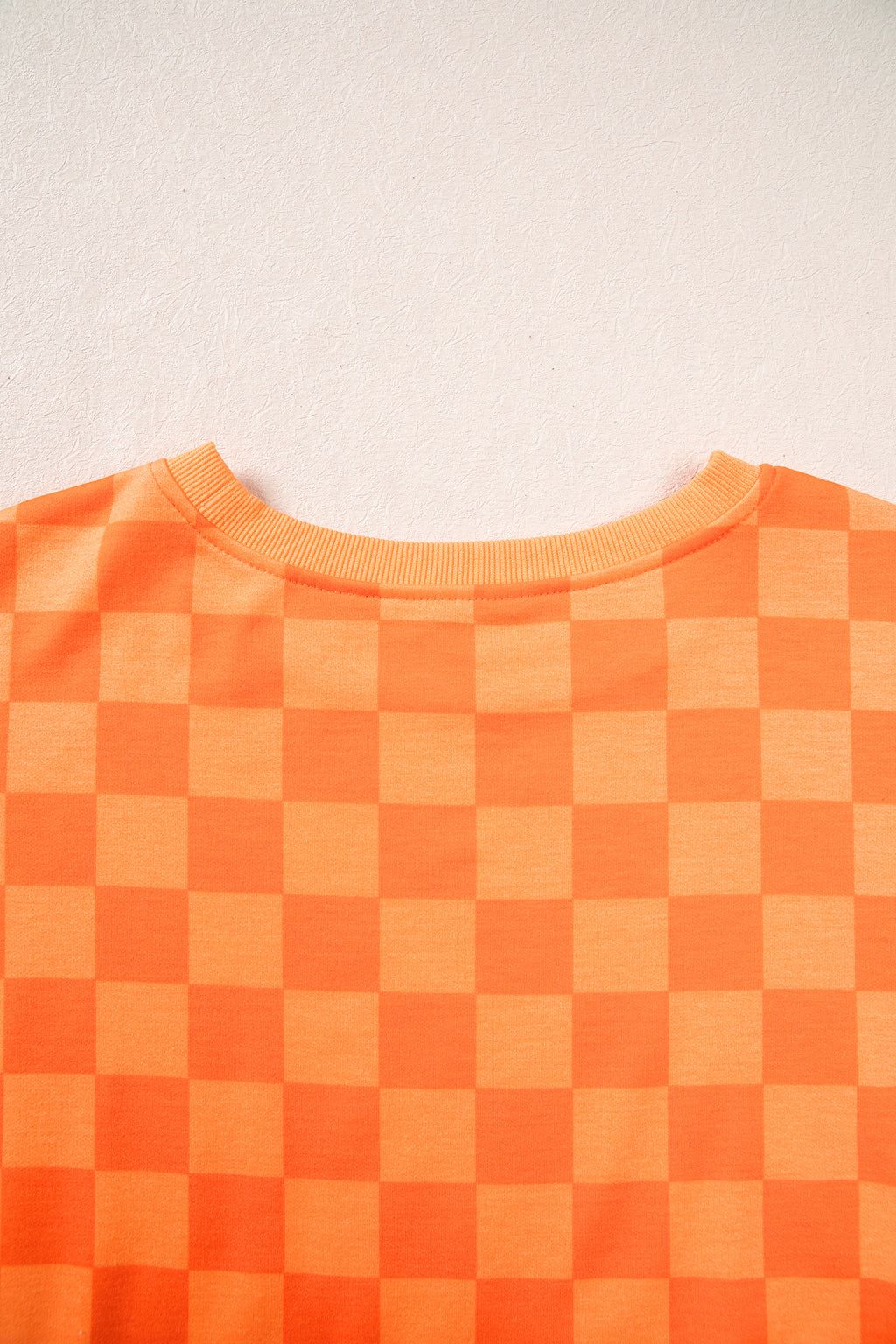 Orange Plaid Checkered Long Sleeve Crop Top Elastic Waist Shorts Two Piece Set PREORDER ETA 3 WEEKS