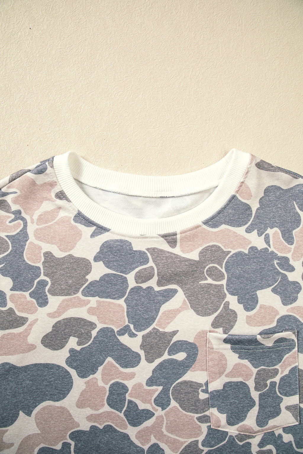 Beige Botanical Camo Print Long Sleeve Pocket Mini Dress PREORDER ETA 3 WEEKS
