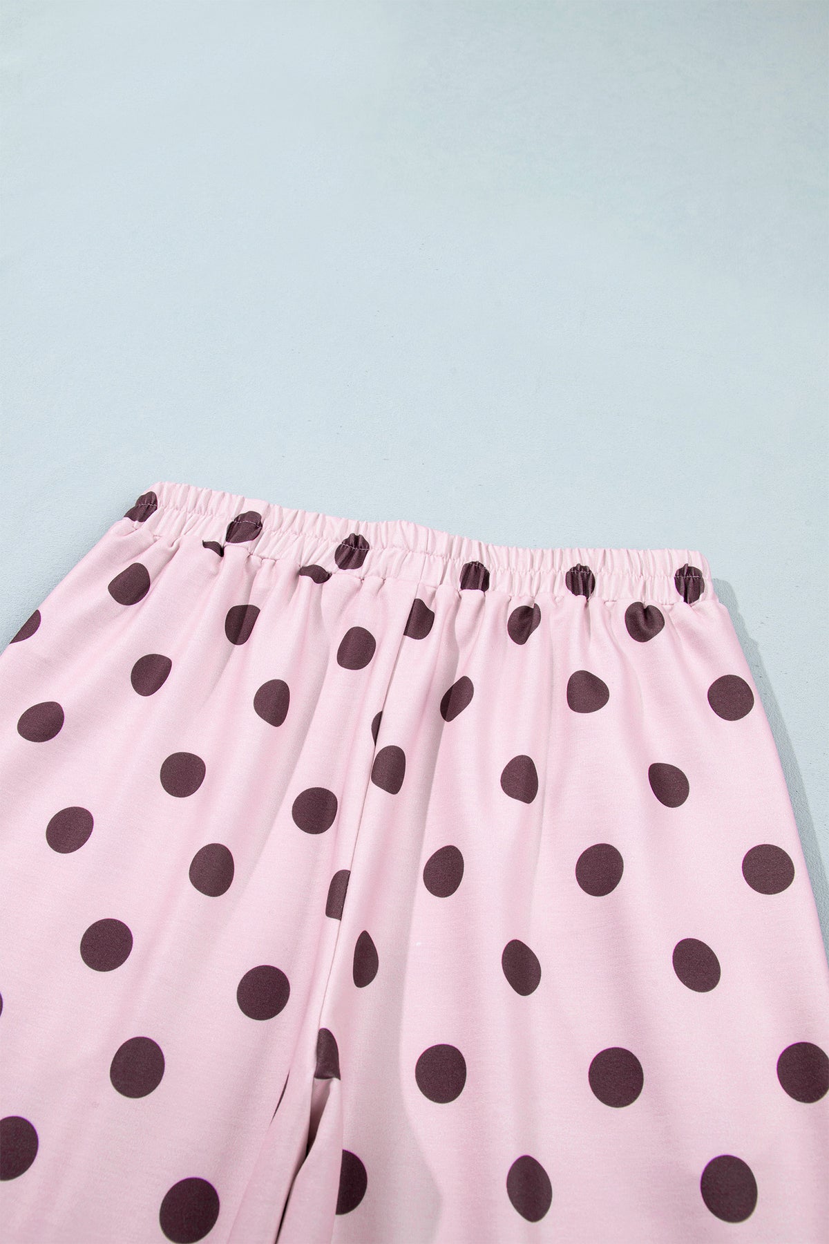 Pink Polka Dot Print Side Stripe Detail Long Sleeve Top Casual Pant Set PREORDER ETA 3 WEEKS