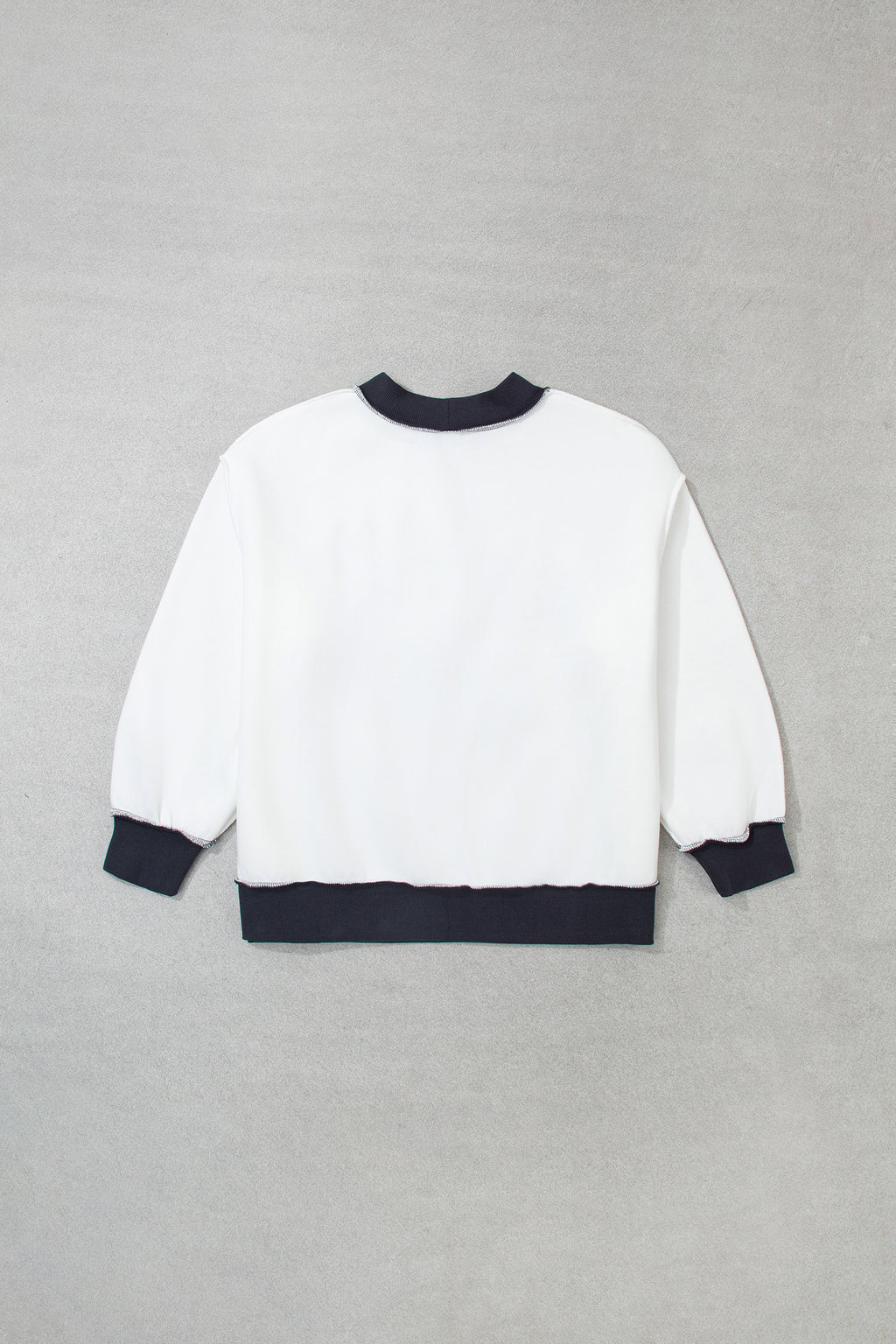 Beige SAVED BY GRACE Letter Print Color Block Mock Neck Plus Size Sweatshirt PREORDER ETA 3 WEEKS