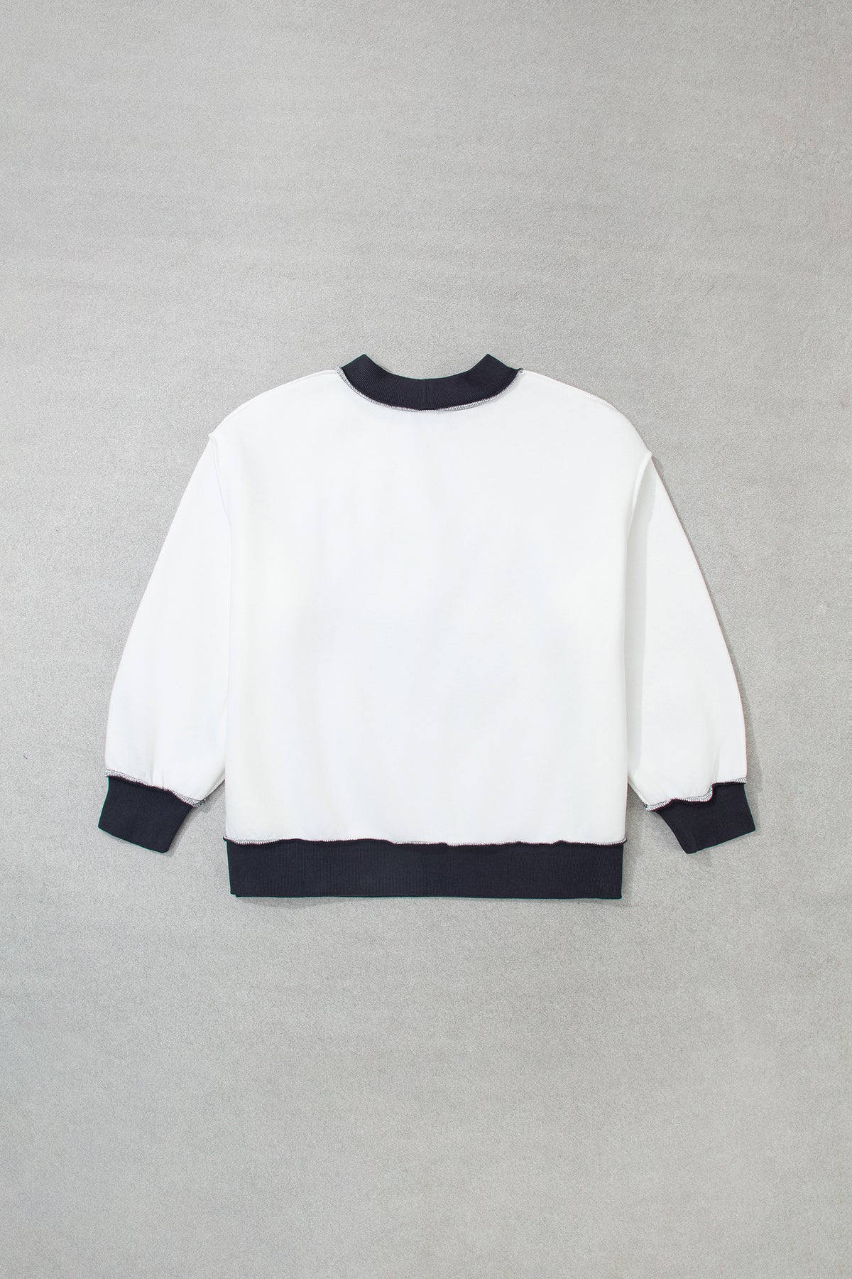 Beige SAVED BY GRACE Letter Print Color Block Mock Neck Plus Size Sweatshirt PREORDER ETA 3 WEEKS
