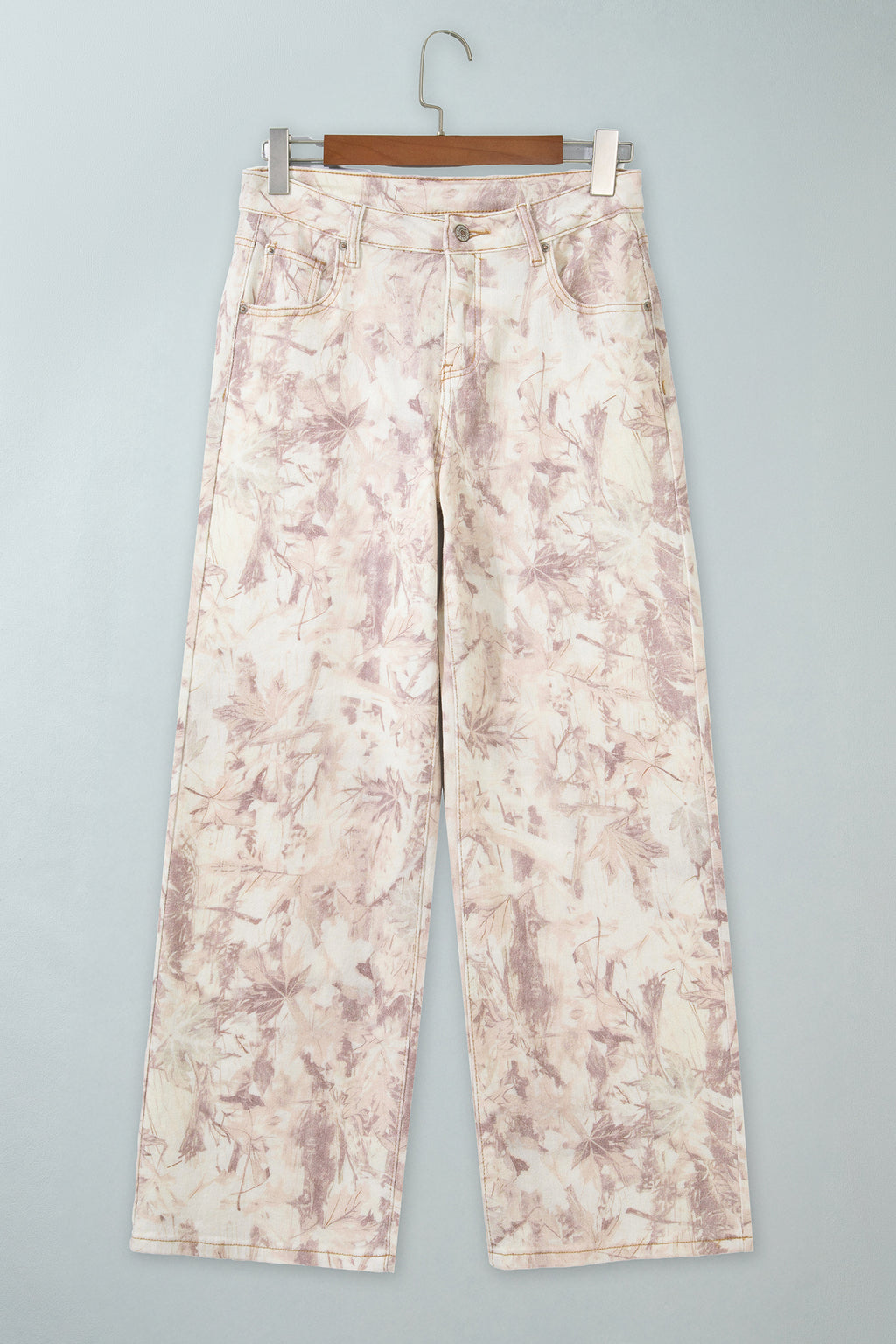 Khaki Woodland Camo Tummy Control Denim Wide Leg Jeans PREORDER ETA 3 WEEKS