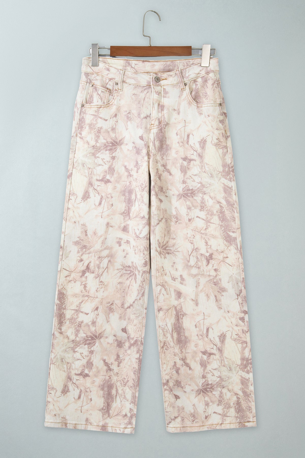 Khaki Woodland Camo Tummy Control Denim Wide Leg Jeans PREORDER ETA 3 WEEKS