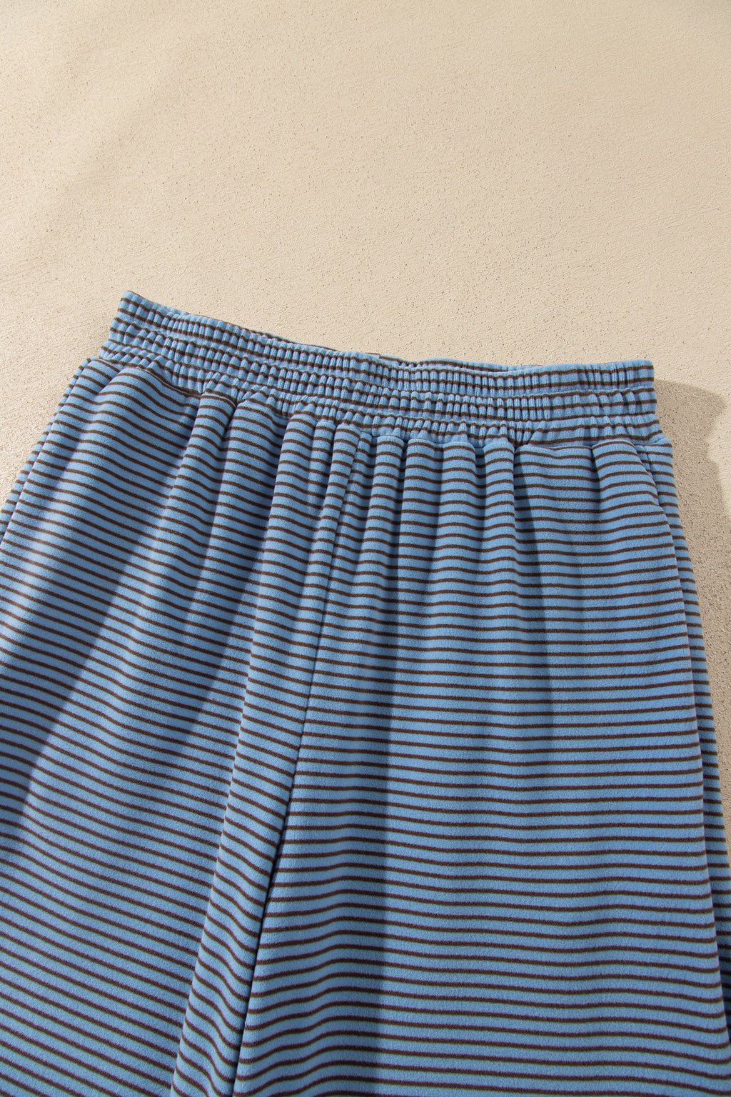 Stripe Contrast Trim Round Neck Oversize Long Sleeve Top 2pcs Pant Set PREORDER ETA 3 WEEKS