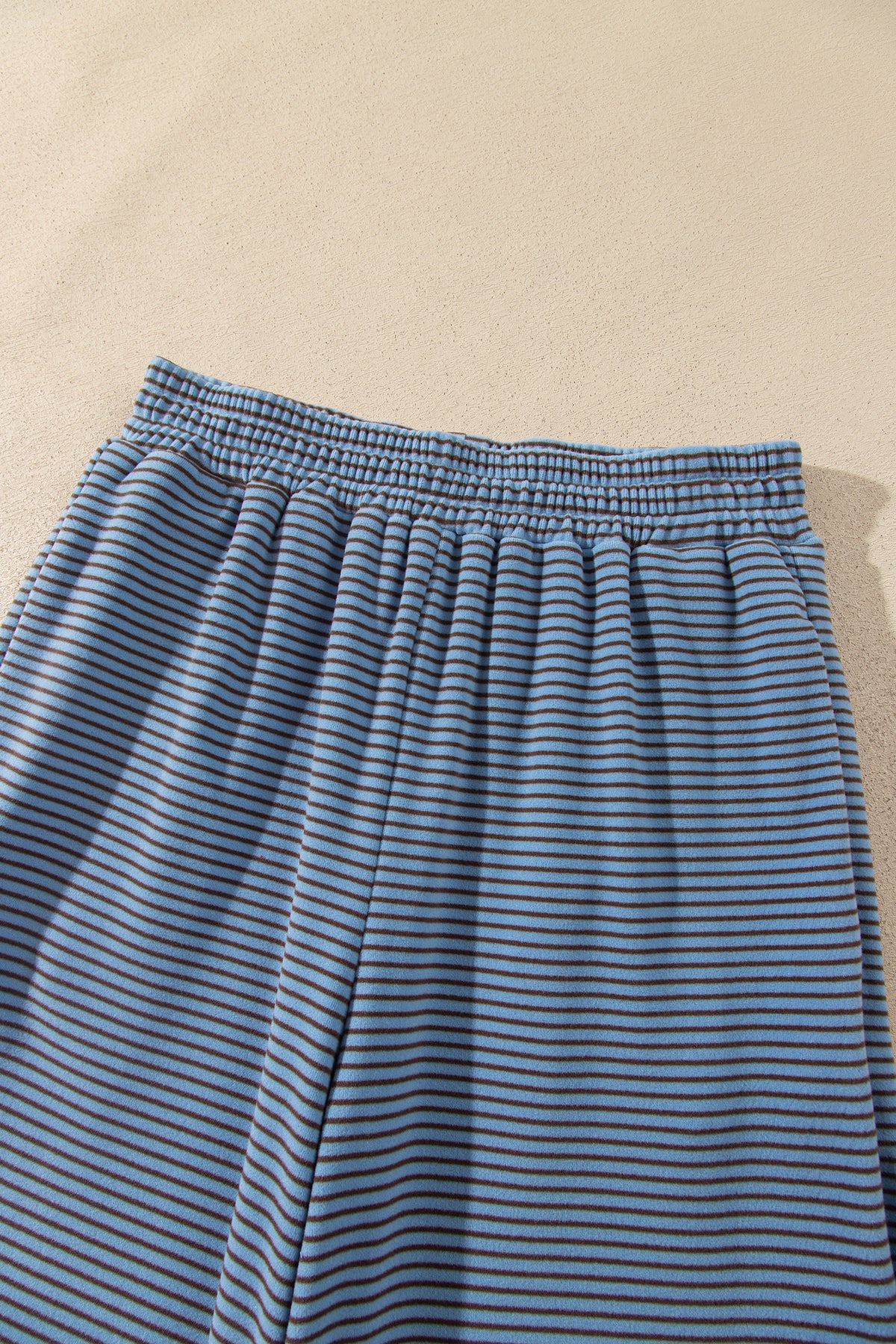 Stripe Contrast Trim Round Neck Oversize Long Sleeve Top 2pcs Pant Set PREORDER ETA 3 WEEKS