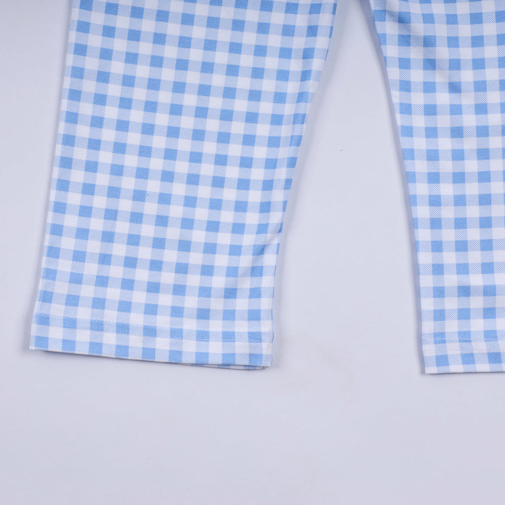 Sage cow hand smocked gingham pants set
