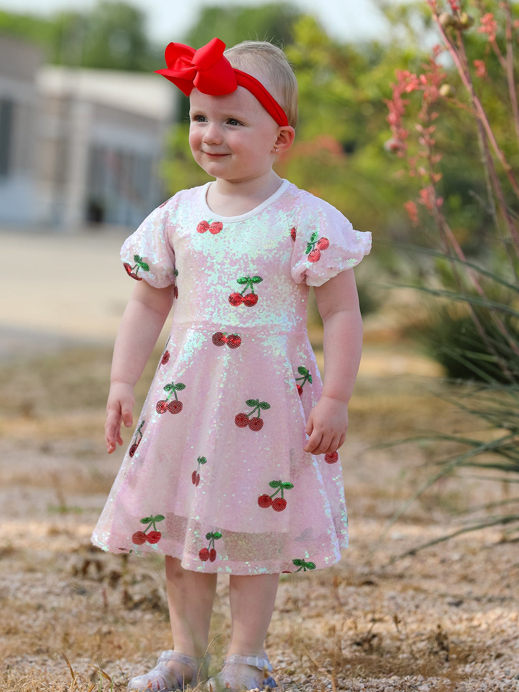 Sweet Cherry Sequins Cute Dress