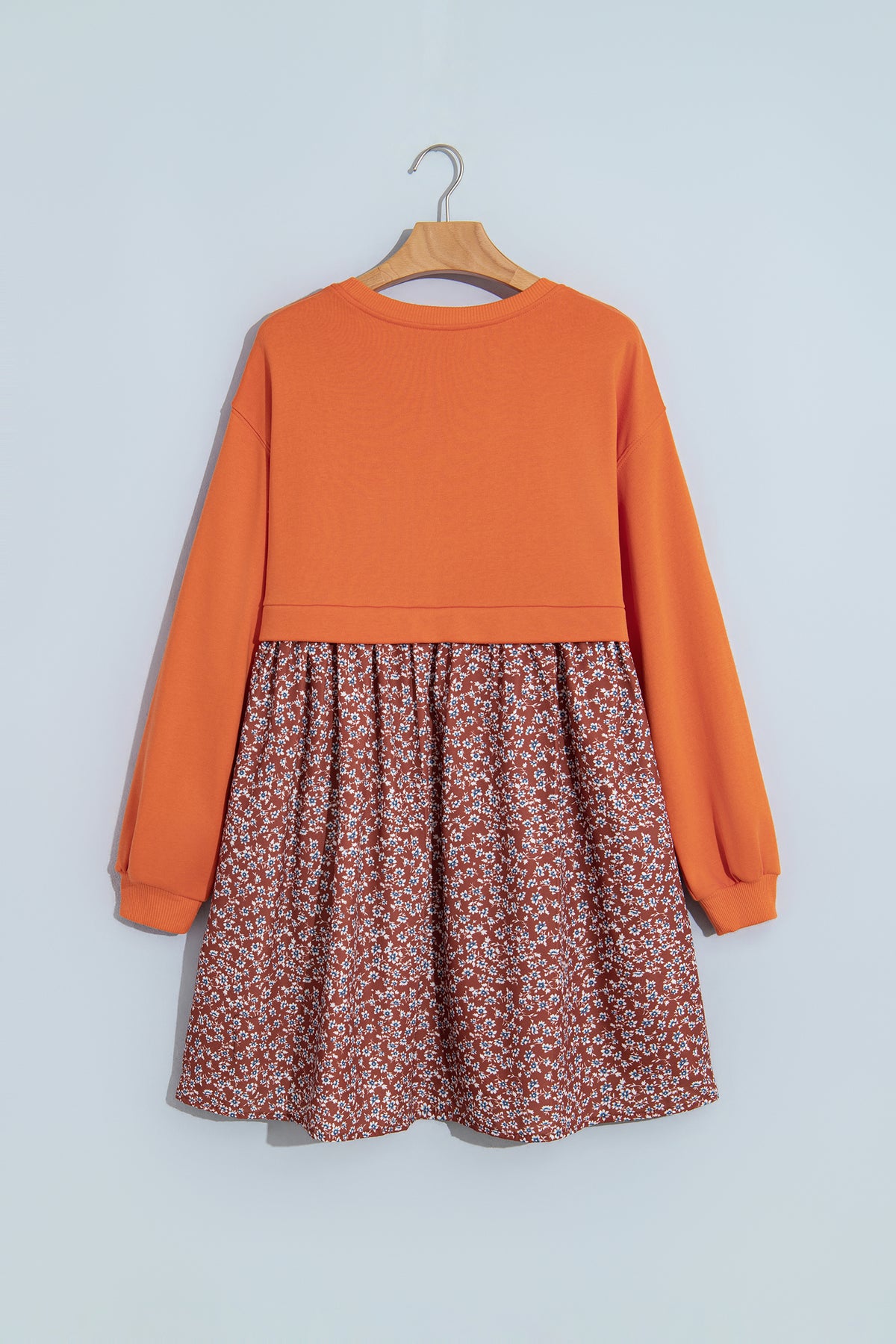 Orange Solid Long Sleeve Top Mini Dress PREORDER ETA 3 WEEKS
