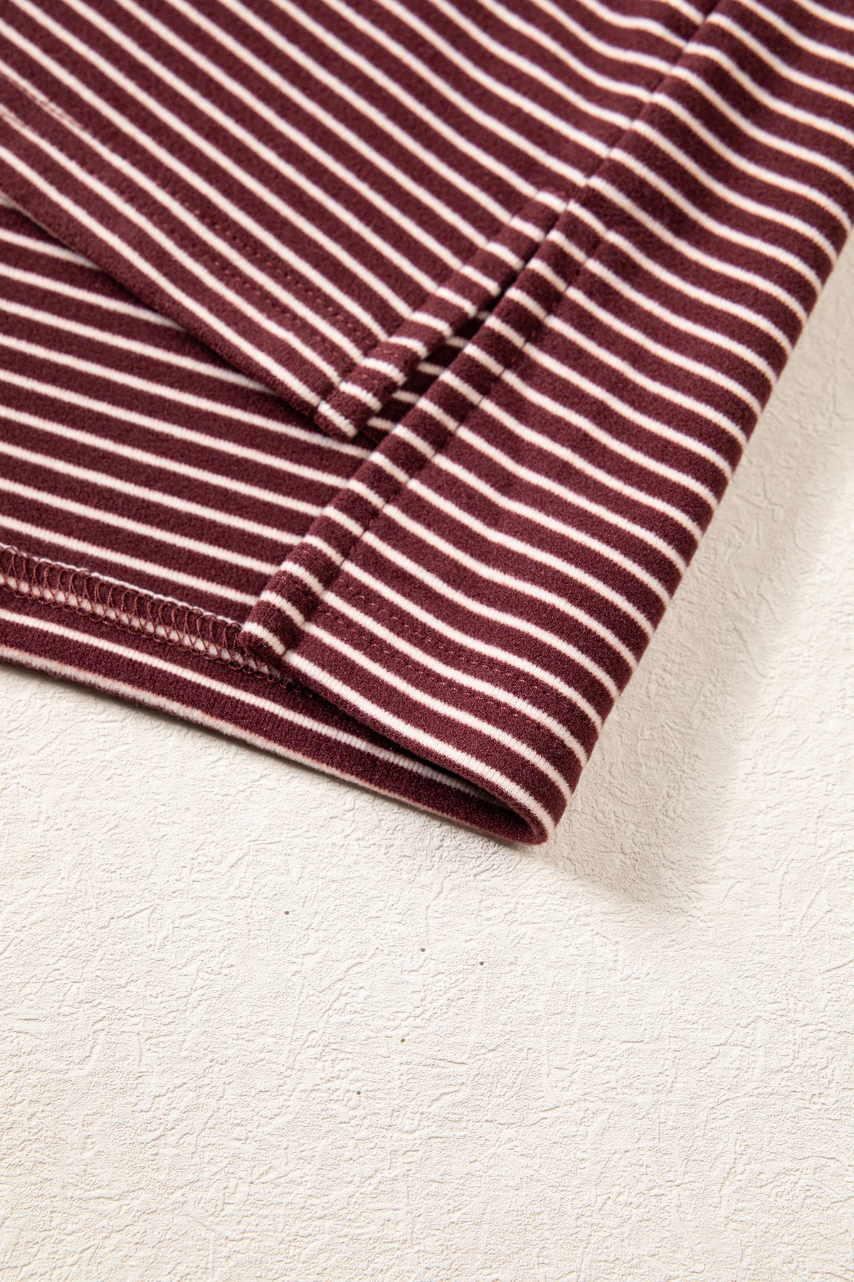 Stripe Contrast Trim Round Neck Oversize Long Sleeve Top 2pcs Pant Set PREORDER ETA 3 WEEKS