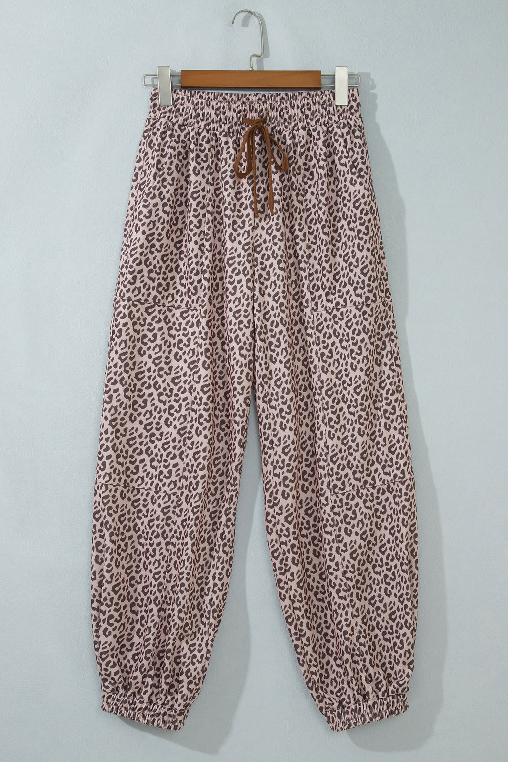 Khaki Leopard Print Elastic Waist Ankle Length Pants PREORDER ETA 3 WEEKS
