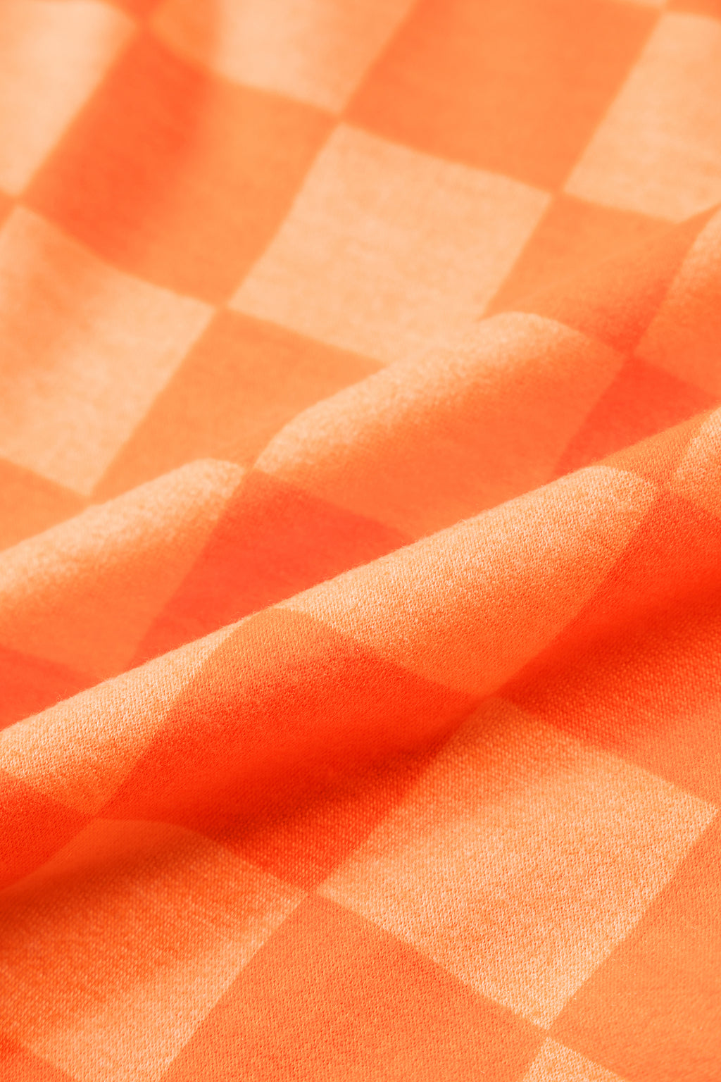 Orange Plaid Checkered Long Sleeve Crop Top Elastic Waist Shorts Two Piece Set PREORDER ETA 3 WEEKS
