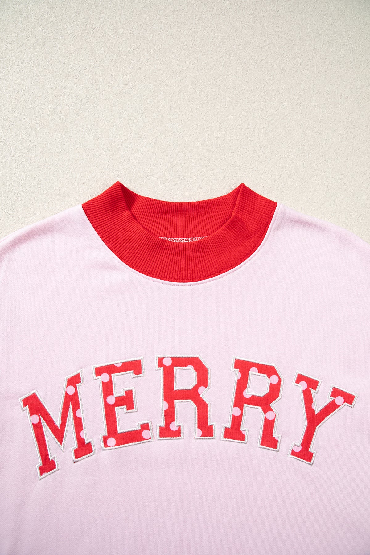 Pink Polka Dot Letter Graphic Colorblock Tunic Sweatshirt PREORDER ETA 3 WEEKS