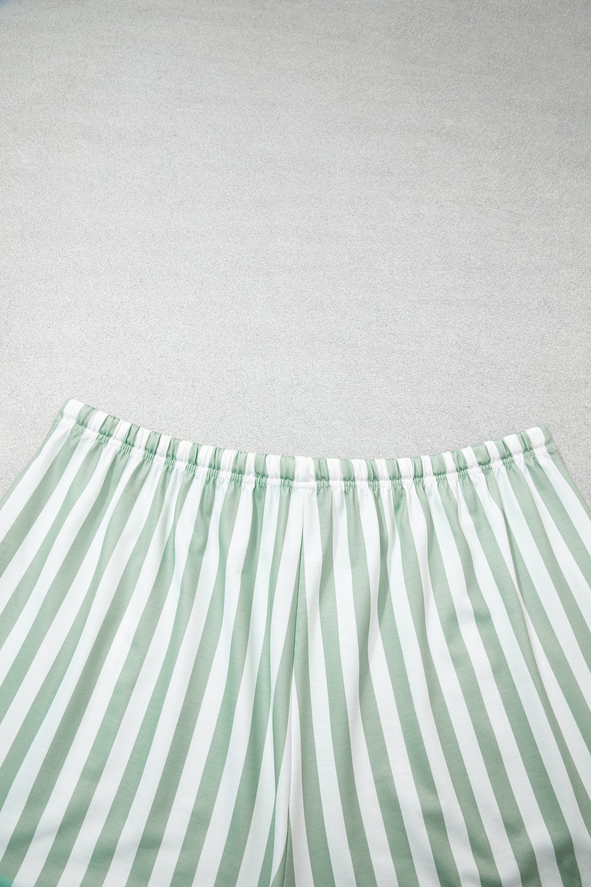 Green Striped Patchwork V Neck Two Piece Shorts Plus Size Set PREORDER ETA 3 WEEKS