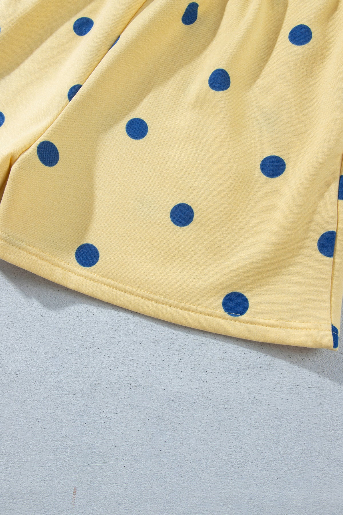 Brown Polka Dot Ribbed Trim Long Sleeve Top Casual Short Set PREORDER ETA 3 WEEKS