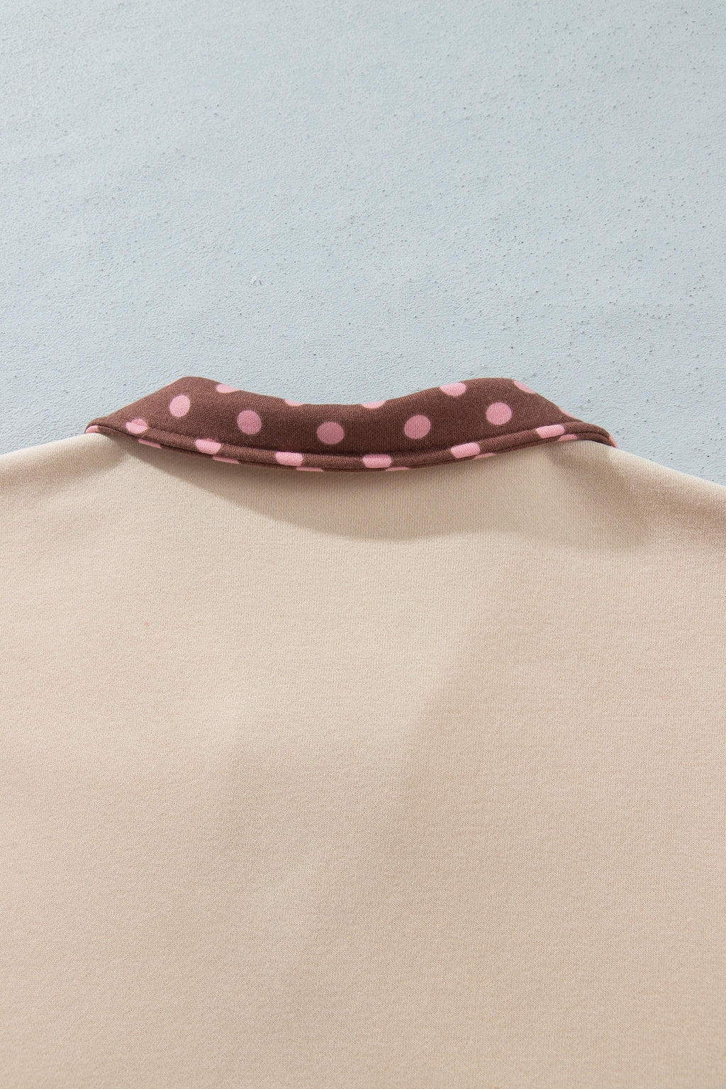 Brown Polka Dot Contrast Baggy Pullover and Elastic Waist Shorts 2pcs Set PREORDER ETA 3 WEEKS